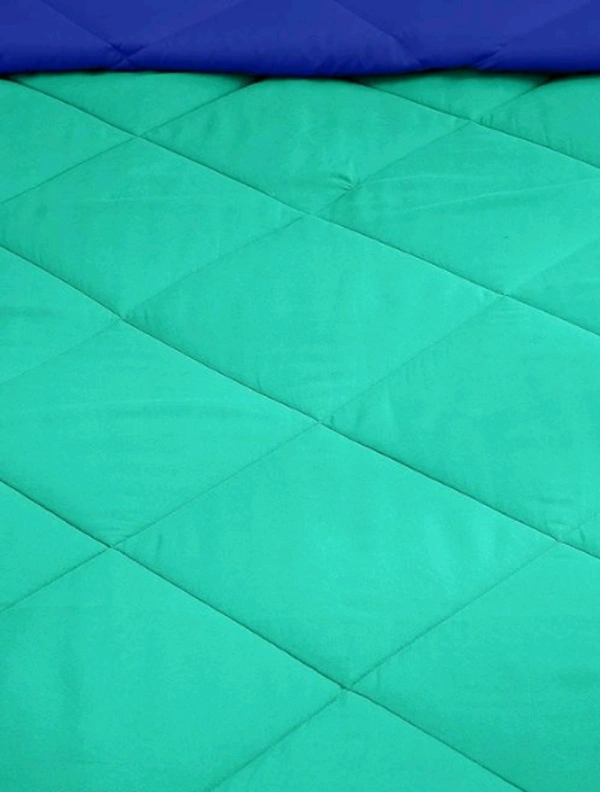  Relaxfeel 250 GSM Premium Luxury 5 Star Microfibre Reversible Soft Plain Quilted 90x100 Inch Double Bed Comforter / Quilt / Duvet / Razai / Rajai ( Green/Blue ) - Free Size,  Green / Blue,  Microfiber,  Rajai, Pack of1